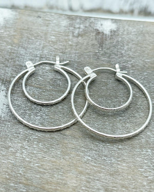 Sterling silver Double Hoop Earrings