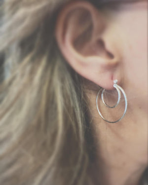 Sterling silver Double Hoop Earrings