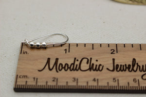Sterling Beaded Hoop Earrings