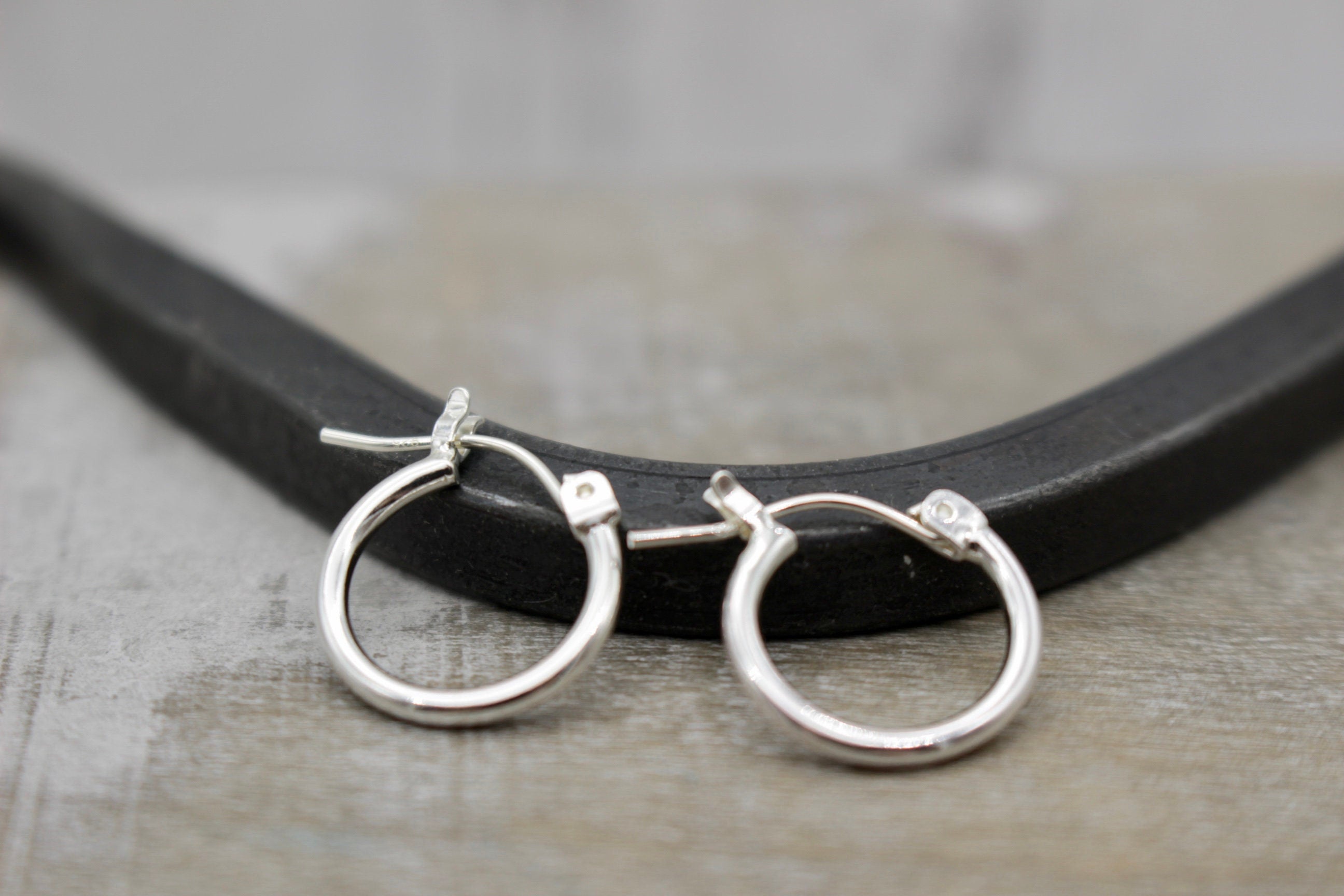 1/2 inch sterling silver hoop earrings