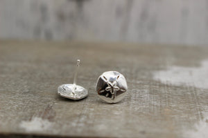 Sand dollar sterling silver studs - ocean jewelry- sand dollar - silver stud earrings - jewelry - gift for her