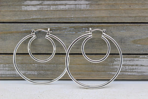 Large double hoop earrings