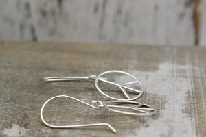 Sterling silver peace earrings - drop and dangle earrings - gift for her - jewelry sale