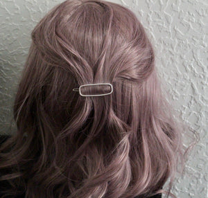 Petite rectangular barrette - Small sterling silver barrette - gift for her - petite barrette - hair jewelry - bangs