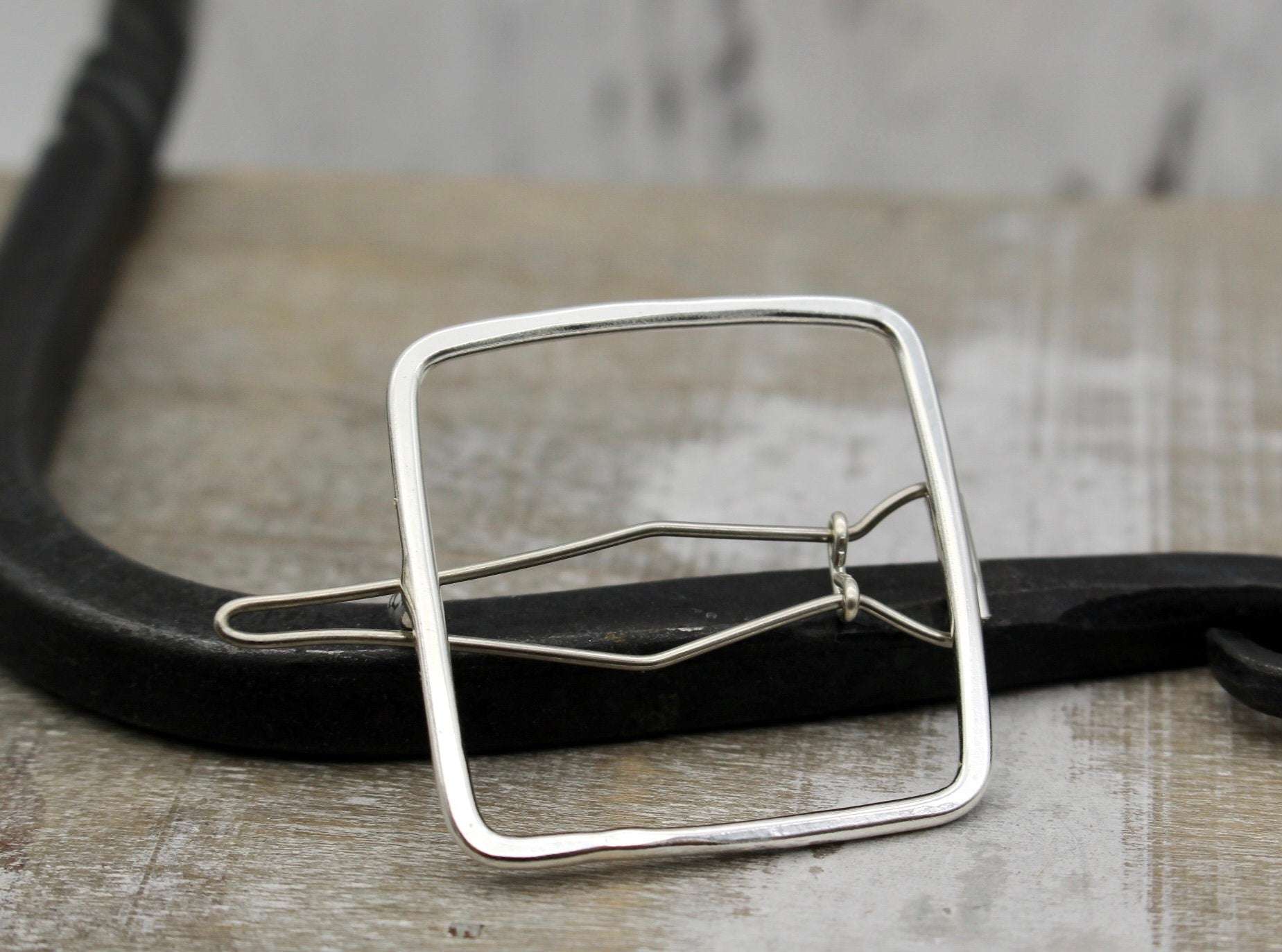 Small square silver barrette, sterling silver hair jewelry, silver barrette, hair clip, hair accessories