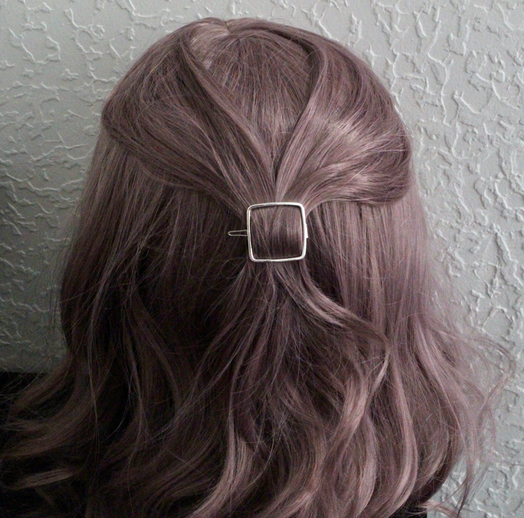 Small square silver barrette, sterling silver hair jewelry, silver barrette, hair clip, hair accessories
