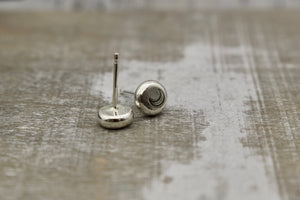 Small silver recycled studs moon
