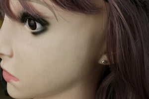 Small silver recycled studs moon