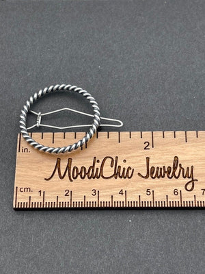 Small Silver twisted barrette