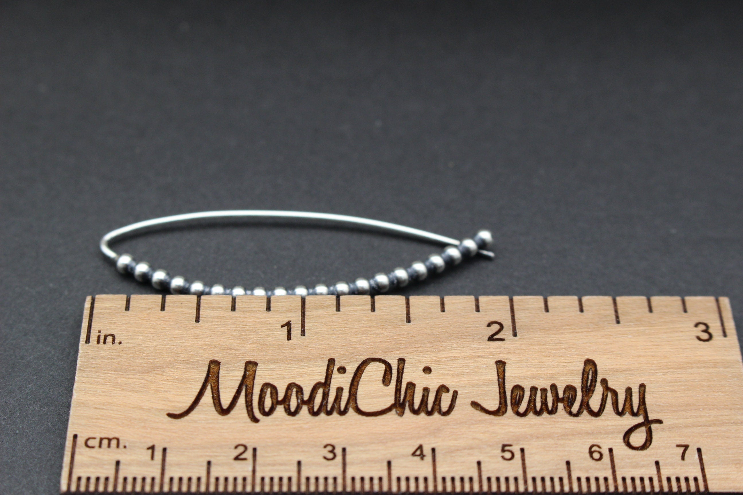 Sterling Silver Hairpin Hoop Earrings - Beaded Hoop Earrings - Silver Earrings - gift for her - jewelry sale