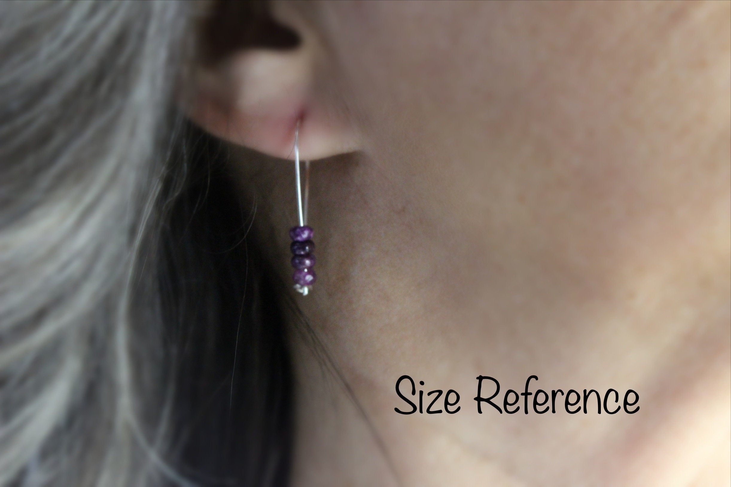 Lepidolite Purple Sterling Silver Hoop Earrings