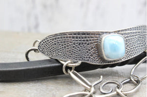 Sterling silver Dragonfly Bracelet / Dragonfly Wing / Gift for Her / Larimar Bracelet