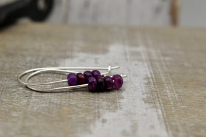 Lepidolite Purple Sterling Silver Hoop Earrings