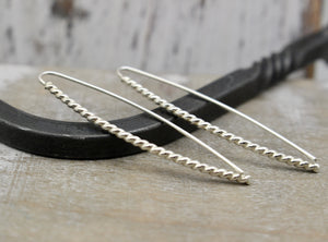 Hairpin Sterling Silver Hoop Earrings