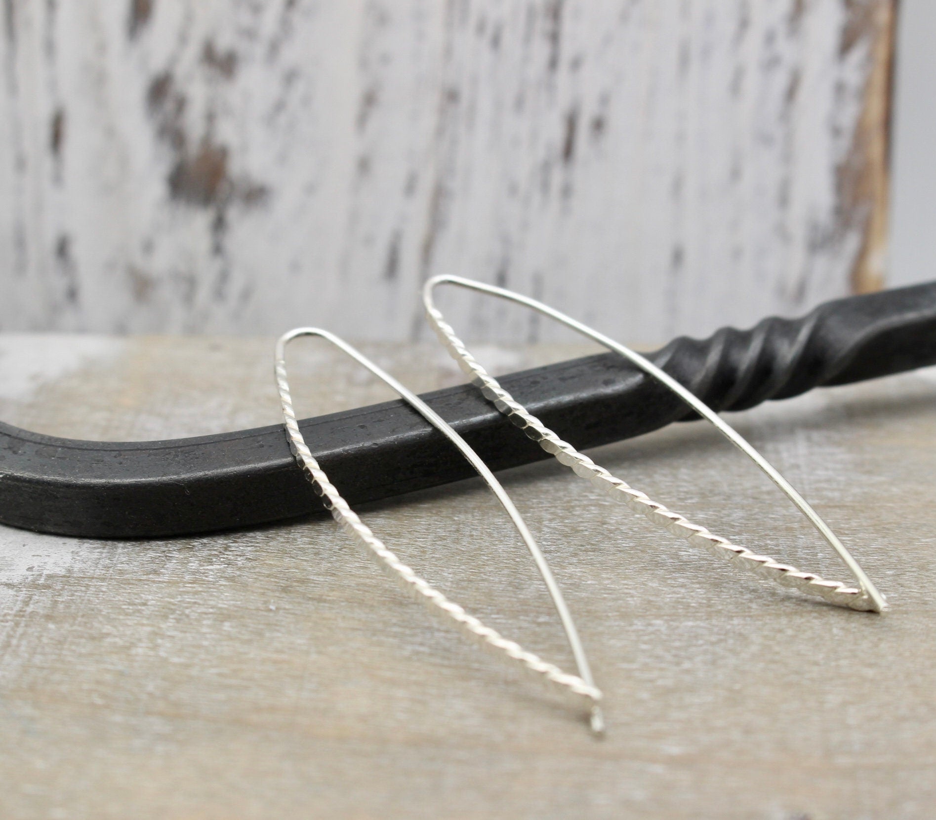 Hairpin Sterling Hoop Earrings