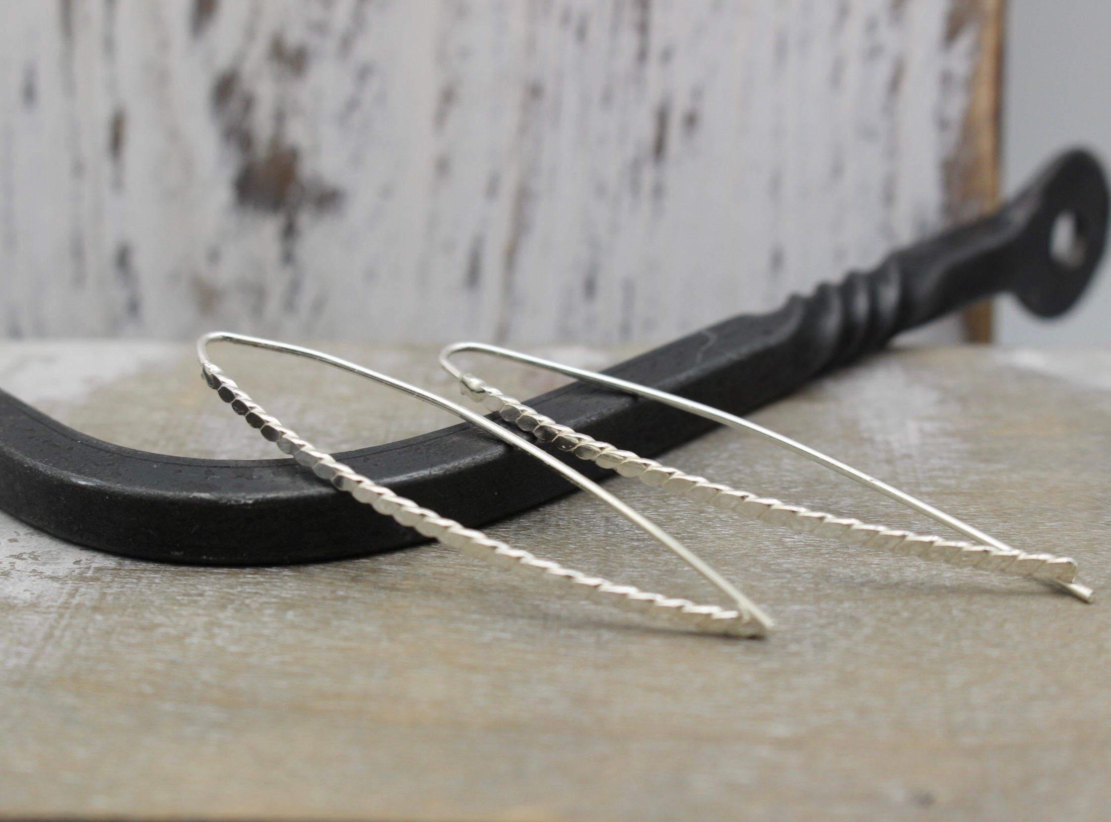 Hairpin Sterling Hoop Earrings