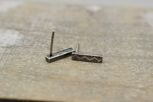 Tiny Bar studs - Minimalist Sterling Silver Earrings - gift for her - silver earrings