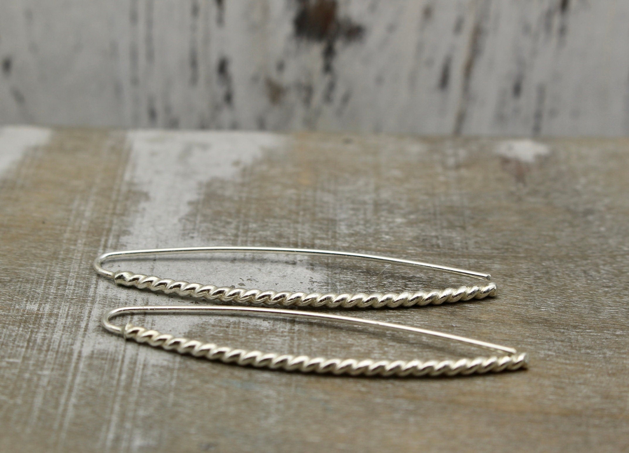 Hairpin Sterling Silver Hoop Earrings