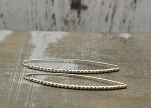 Hairpin Sterling Silver Hoop Earrings