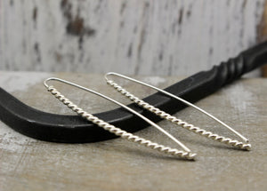 Hairpin Sterling Silver Hoop Earrings
