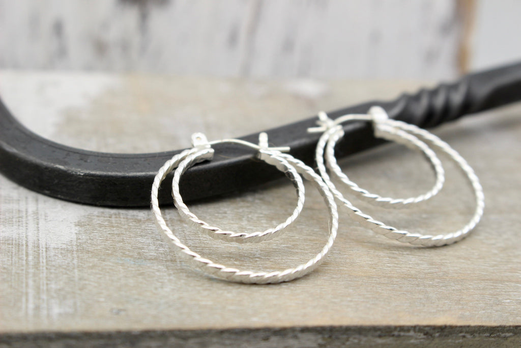 Double Twist Hoop Earrings