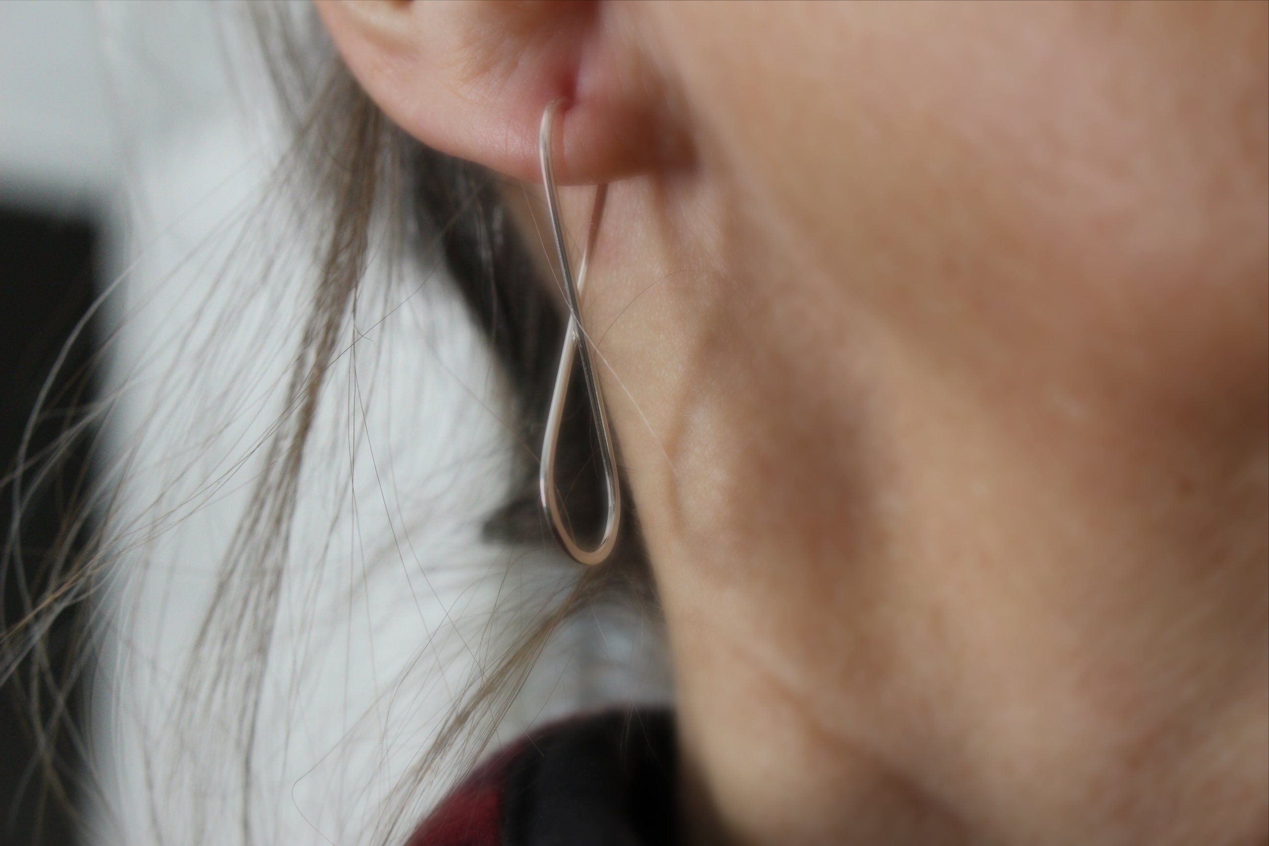 Silver Infinity Hoop Earrings - Sterling Silver hoop Earrings - gift for her - jewelry sale - simple hoops - Earrings