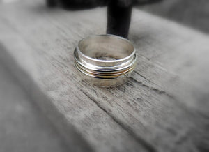 Gold Sterling Silver Spinner Ring
