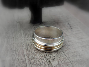Gold Sterling Silver Spinner Ring
