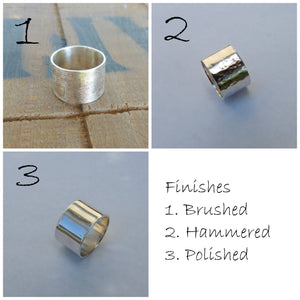 Personalized  Sterling Silver Wide Band Ring