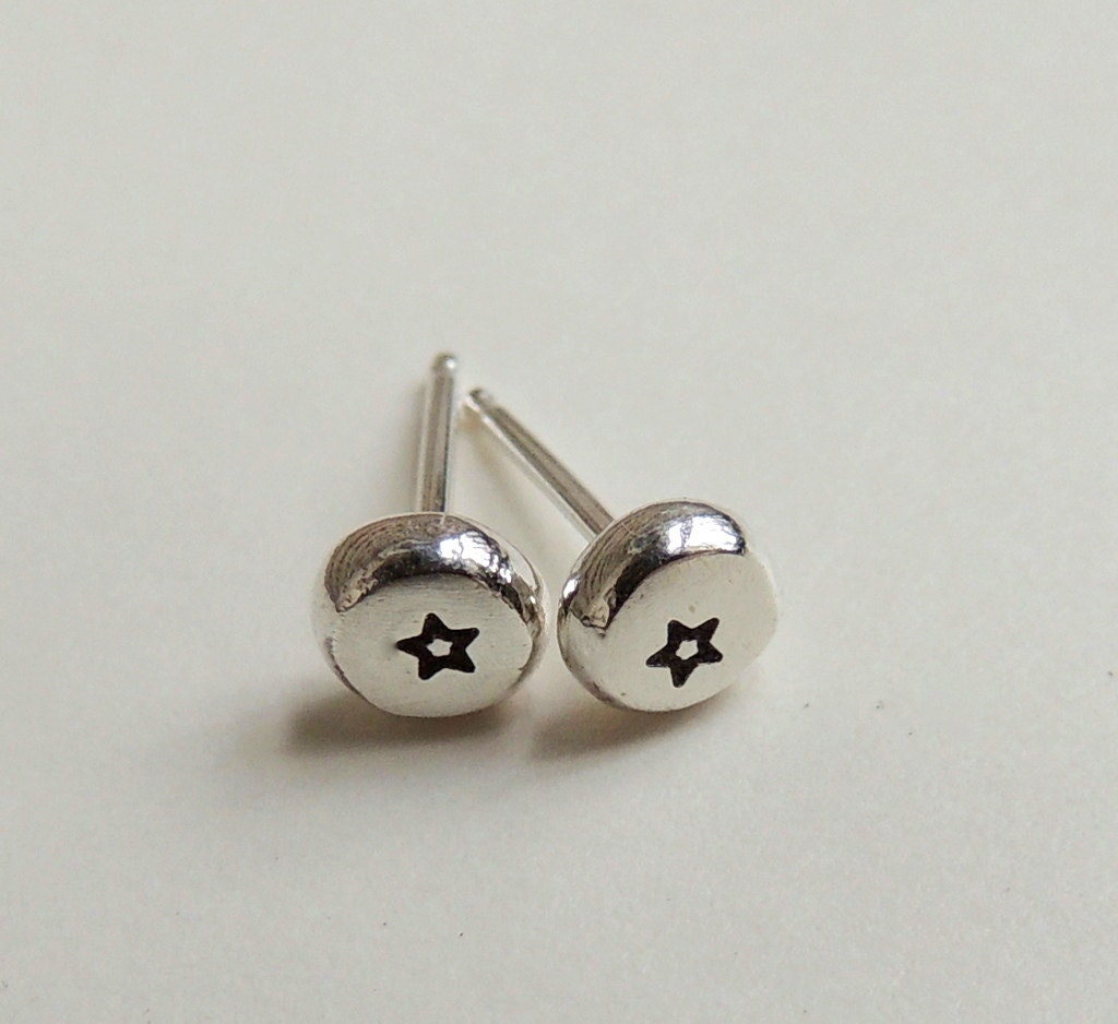 Tiny star stud earrings - sterling silver star earrings - celestial jewelry - gift for her - jewelry