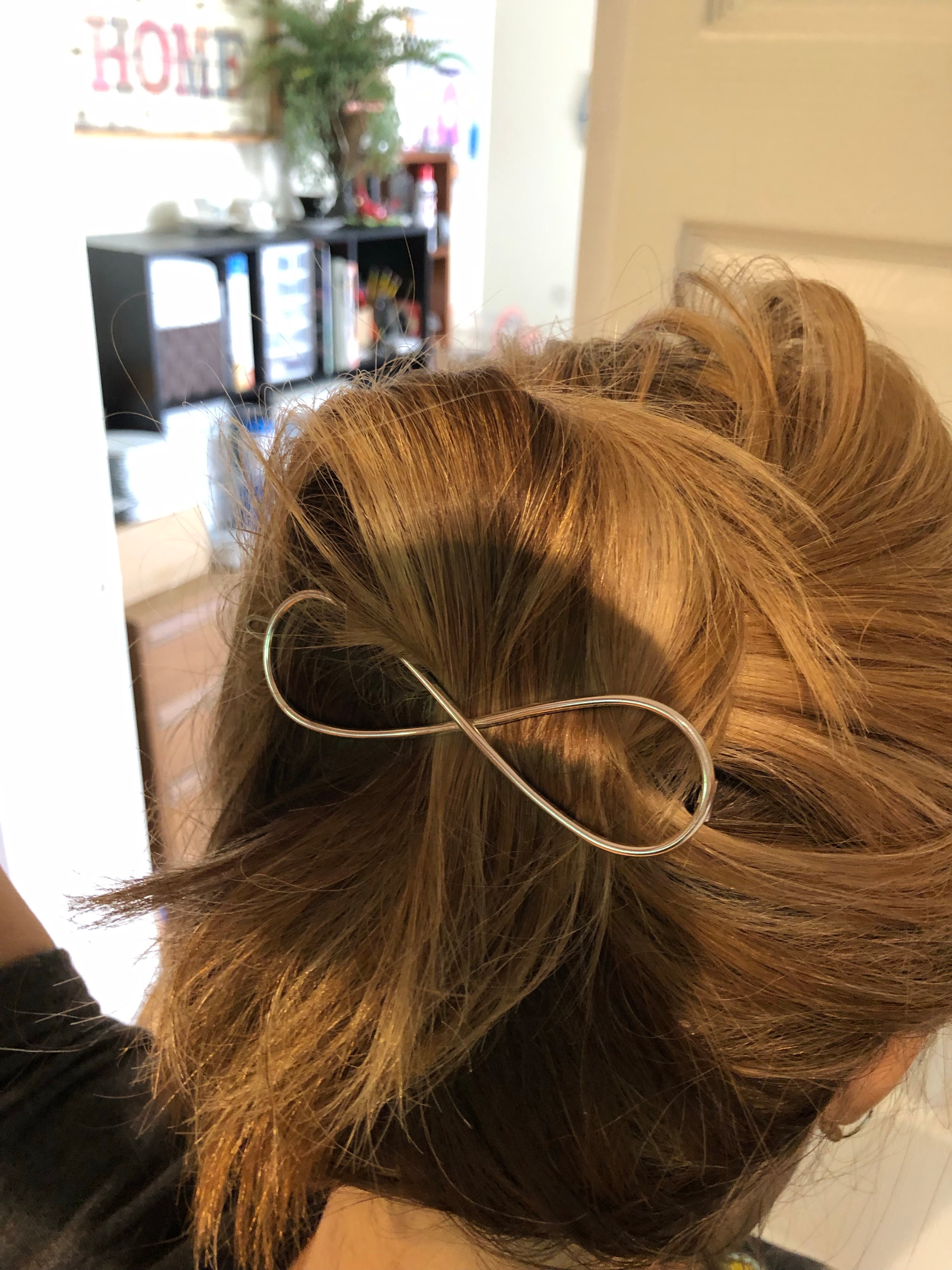Large Sterling Silver Infinity Barrette