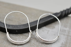 Diamond Pattern Sterling Silver Hoops