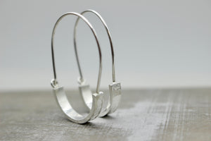 Hammered Sterling Silver Hoops