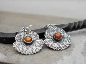 Sterling silver Lotus earrings