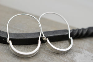 Hammered Sterling Silver Hoops