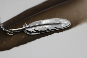 Sterling silver feather necklace