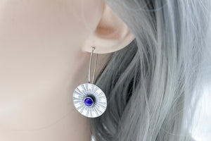 Lapis Mandala hoop earrings