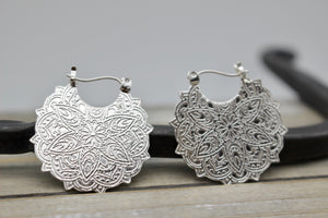 Sterling silver mandala earrings