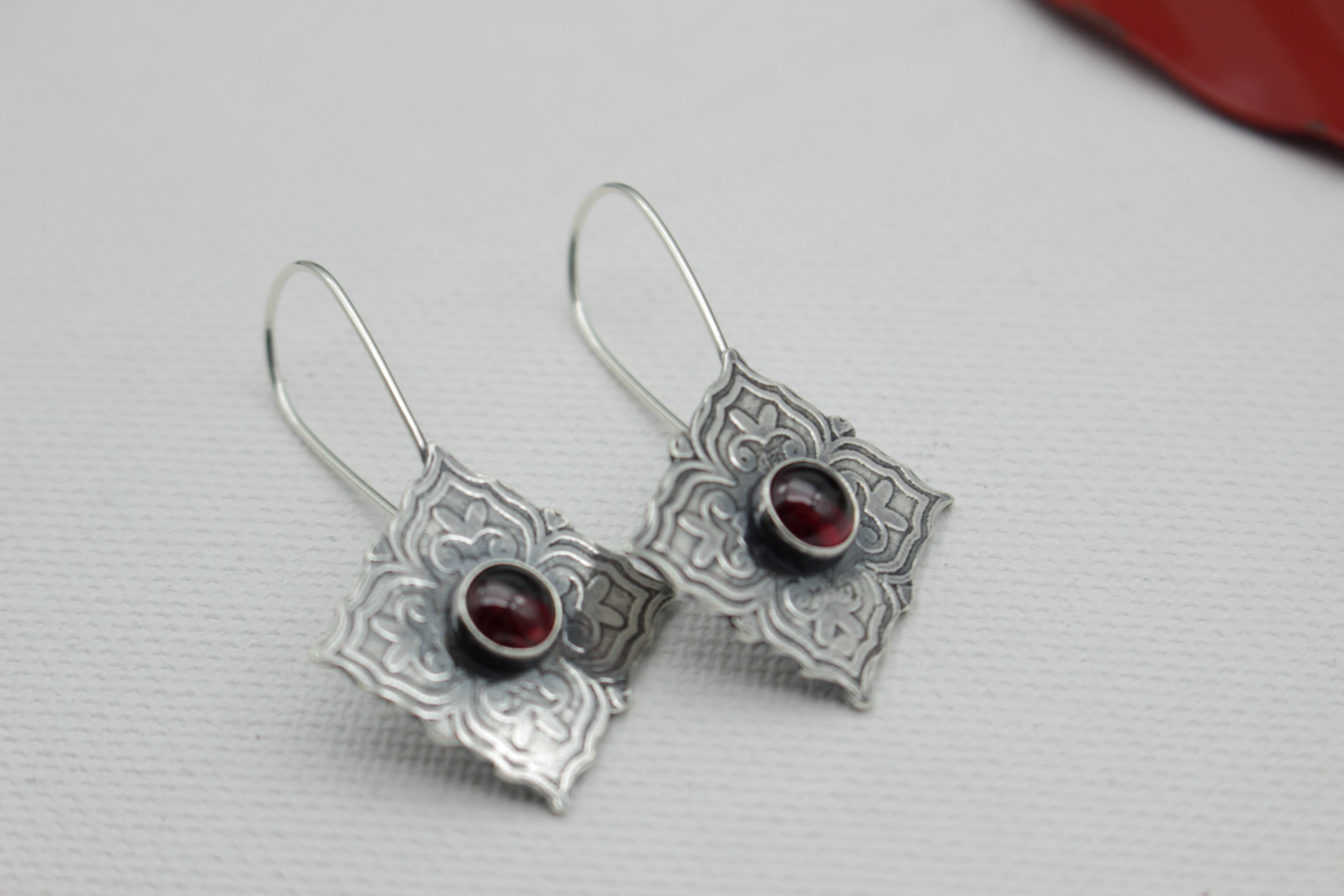 Heart Mandala hoop earrings