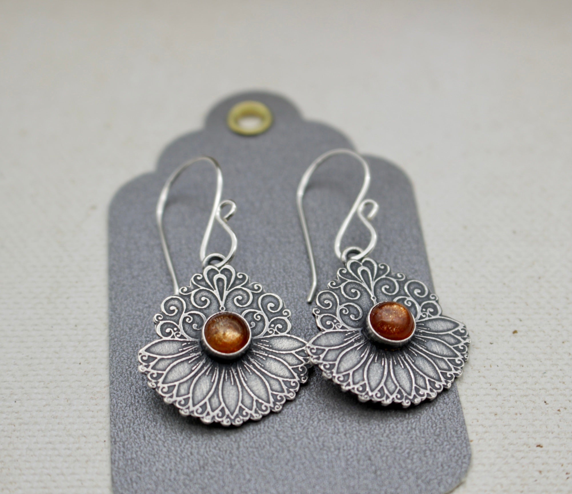 Sterling silver Lotus earrings