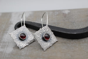 Heart Mandala hoop earrings