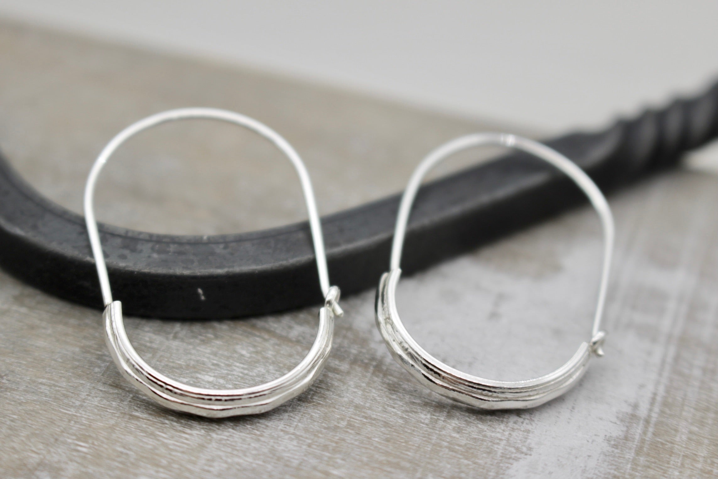 Diamond Pattern Sterling Silver Hoops