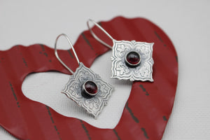 Heart Mandala hoop earrings