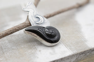 Onyx sterling silver fox