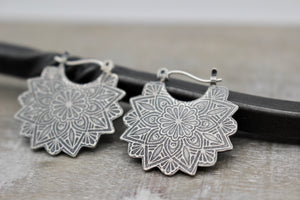 Sterling silver mandala earrings