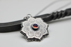 Sterling silver mandala necklace