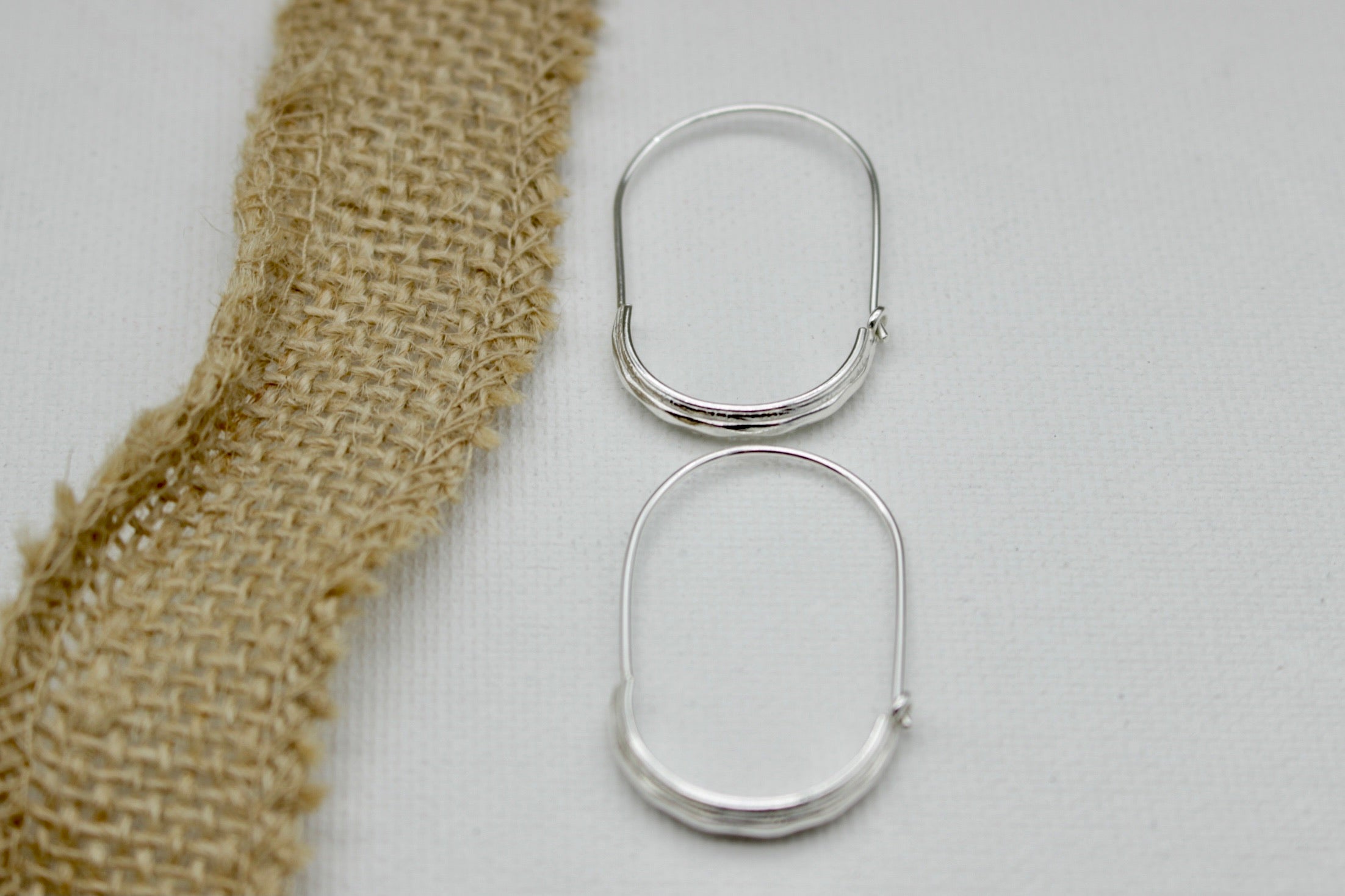 Diamond Pattern Sterling Silver Hoops