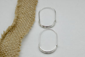 Diamond Pattern Sterling Silver Hoops