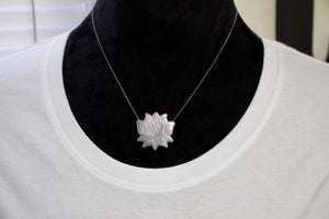 Sterling silver lotus necklace