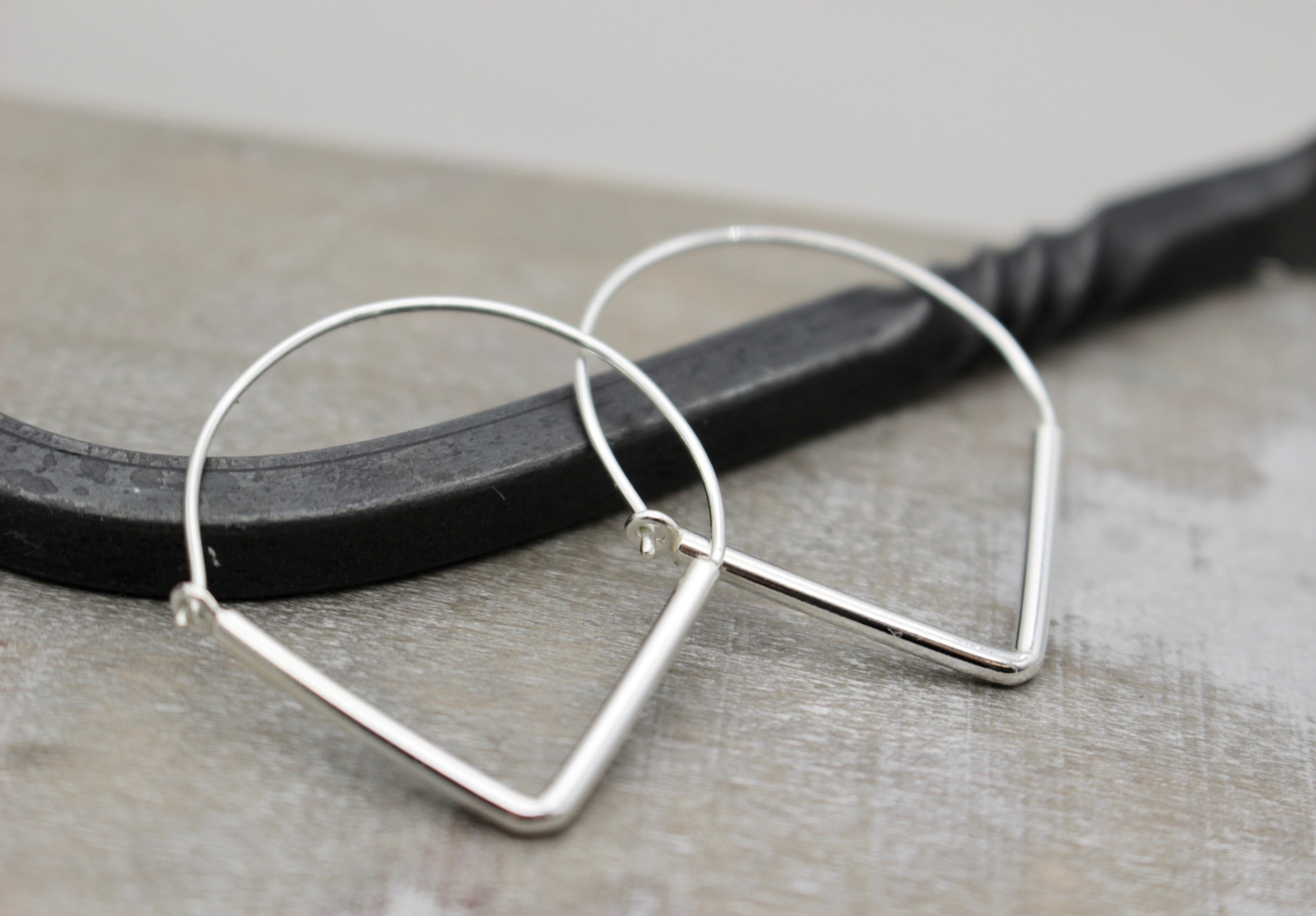 Triangle Sterling Silver Hoops
